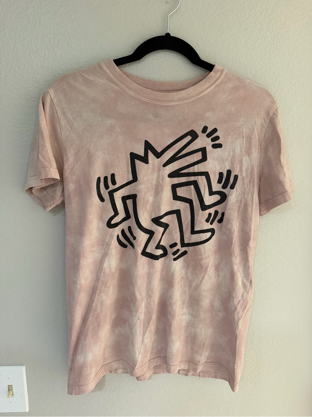 Keith Haring - Tshirt T Shirt Tee - Graphic - Womans - Small - Dog - Pink